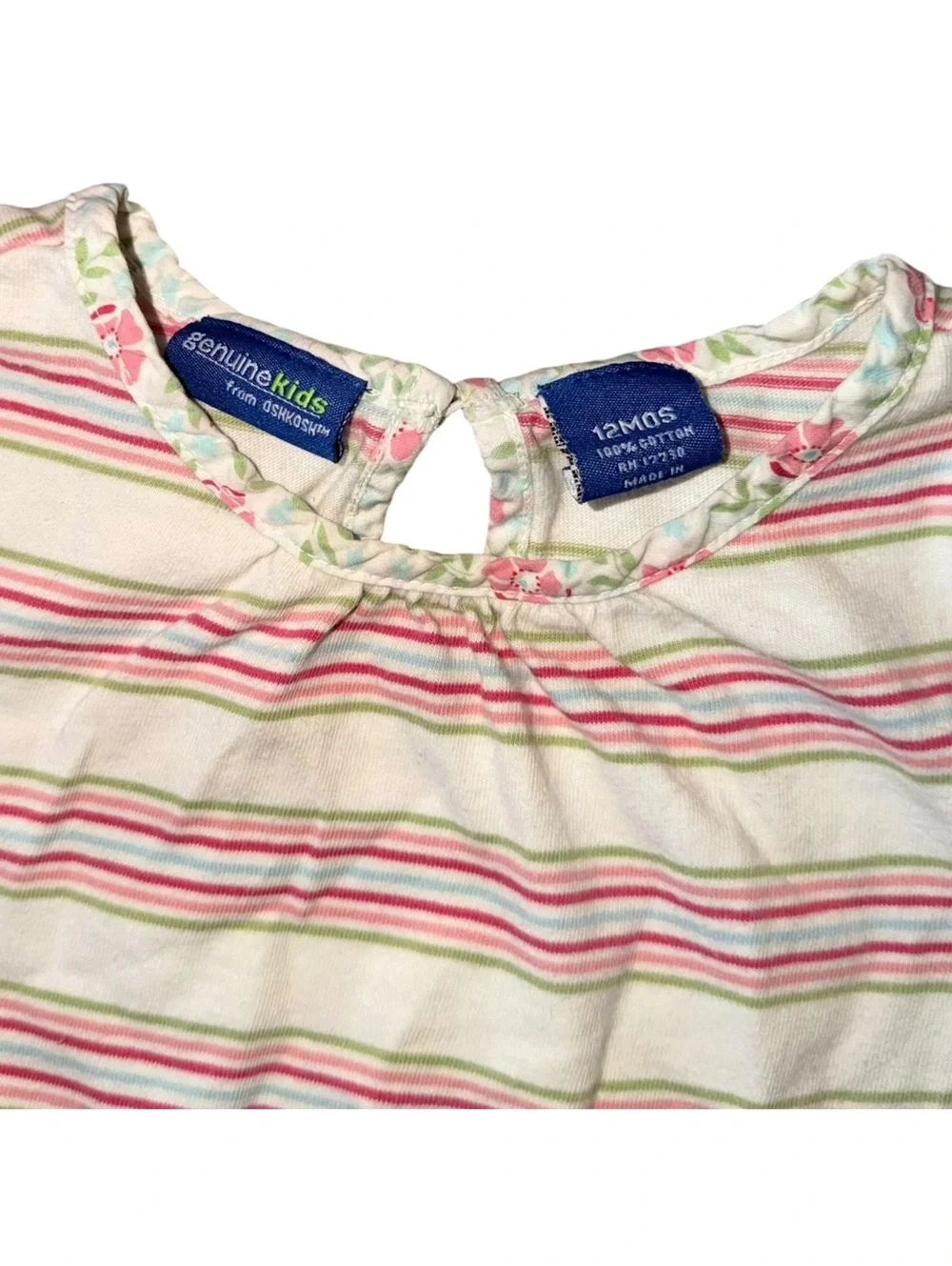 Genuine Kids by OshKosh Pink Pinstripe Onsie